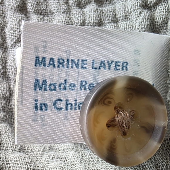 Marine Layer “Sydney” Romper • Size L • Sage-Green Gauzy Cotton - Picture 5 of 10